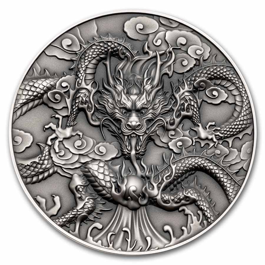 2024 Niue 5 oz Silver Antique High Relief Dragon | eBay